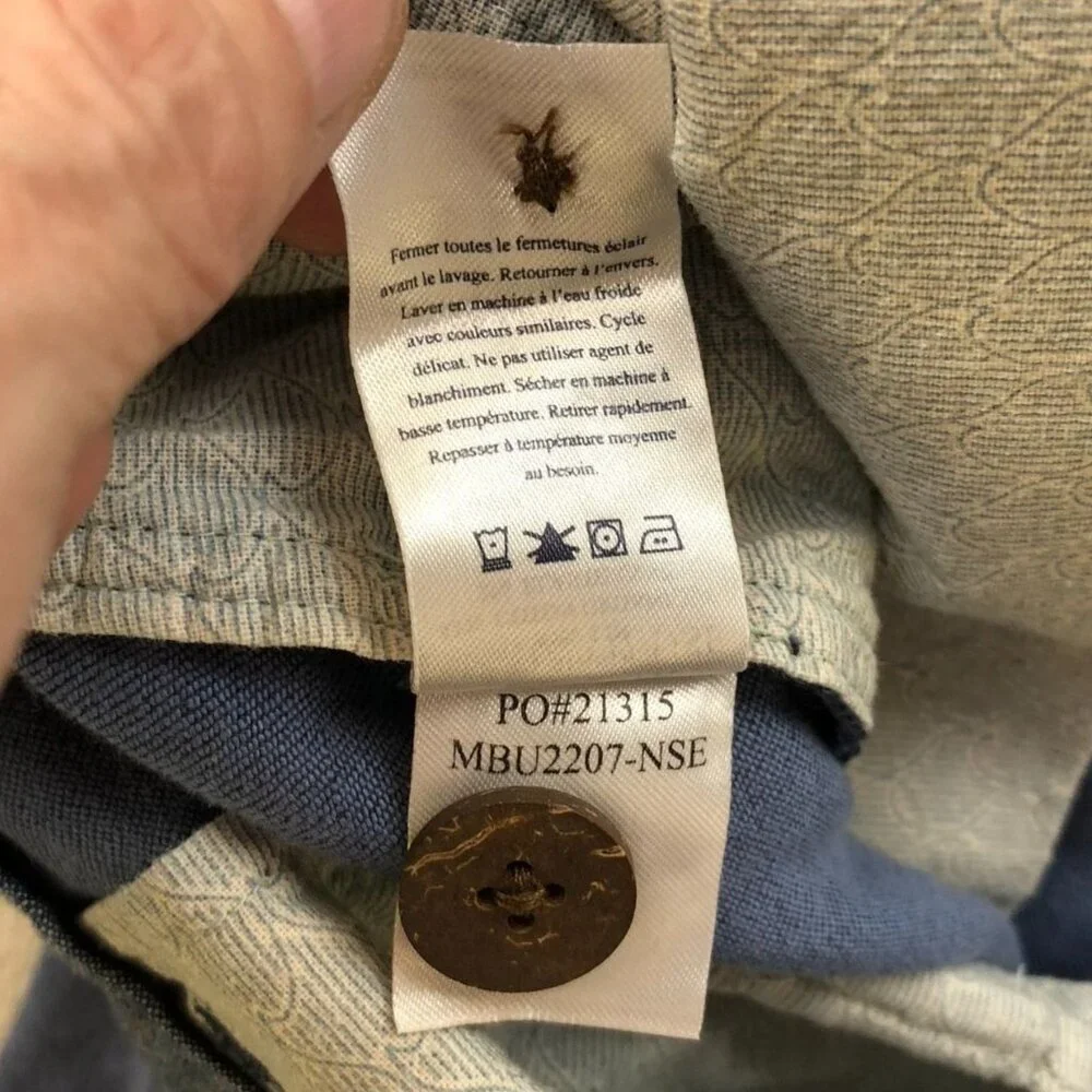 Faherty Mens Shorts Size 40 Chino Casual Linen Blend Relaxed Drawcord Blue